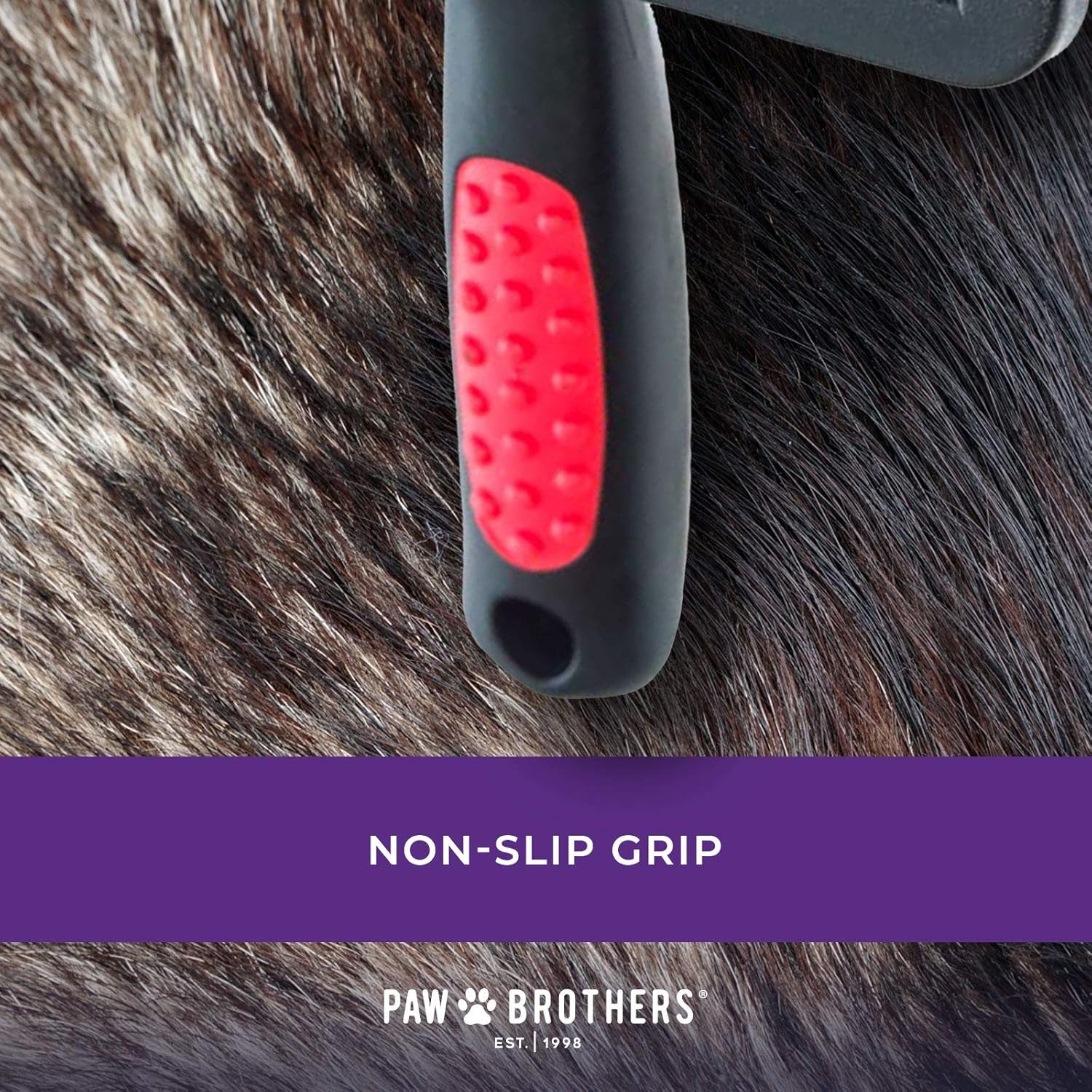 Paw Brothers Soft Pin Curved Slicker Brush for Dogs, Coated Tips, Maximum Coverage, Gentle on Skin, Large