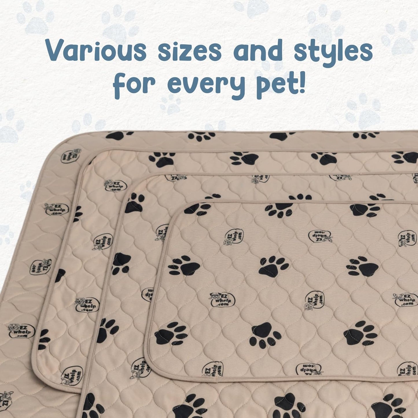 Reusable Dog Pee Pads, Washable Waterproof Mats for Potty Training or Whelping Pads, Puppy Pad with Rounded Corners, 24X36 Inch, 2 Pack