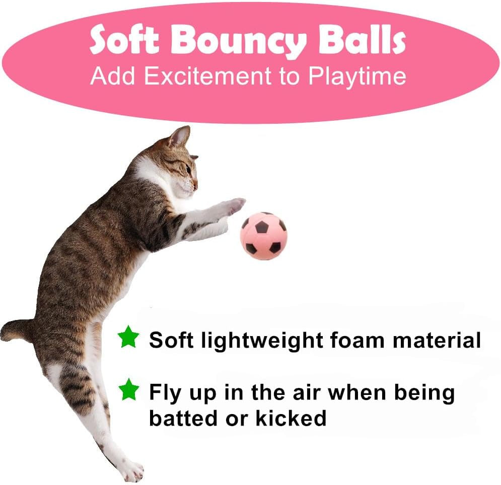 Foam Soccer Balls Cat Toys - Pack of 12